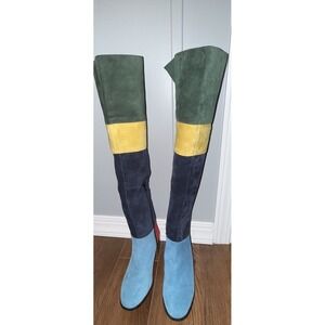 Anthropologie Color-Block Knee High boots Sold out,Rare,Suede, Soft Spain 36/5.5